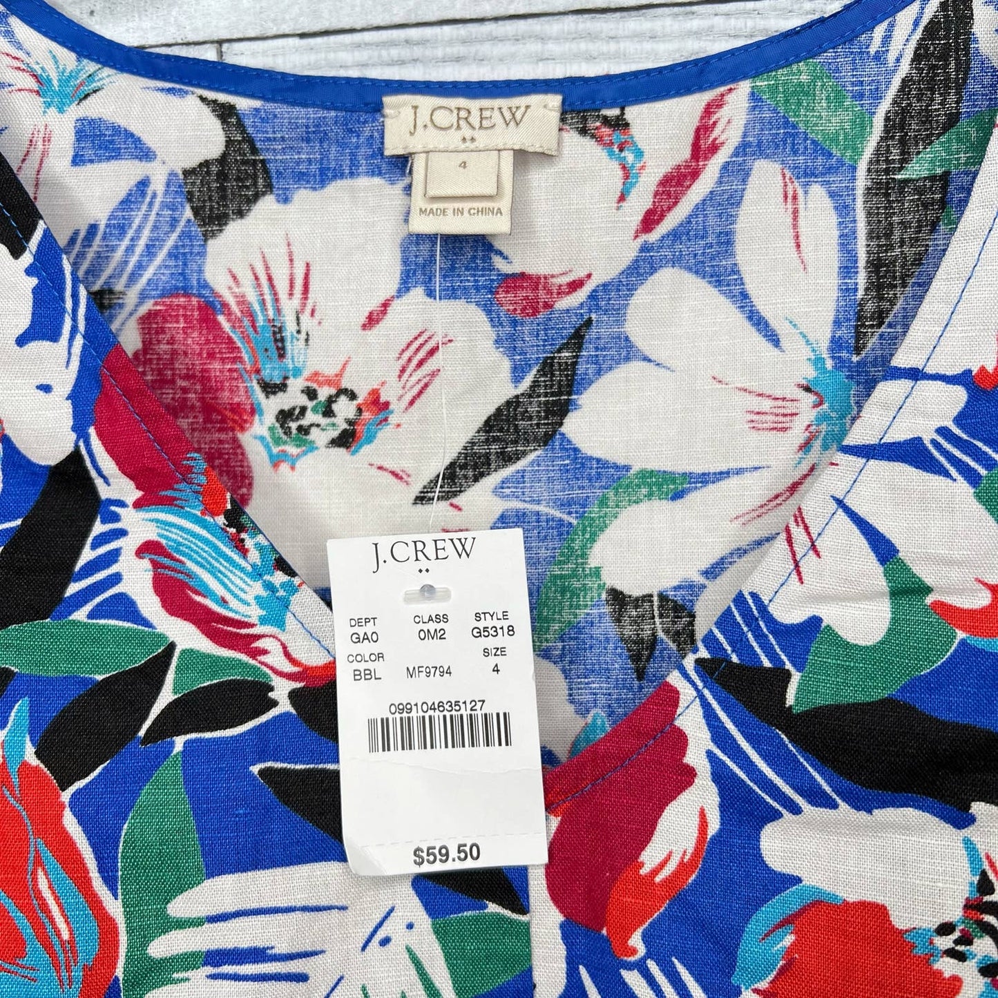 J. Crew Printed Linen Cotton Peplum Top - Second Seams