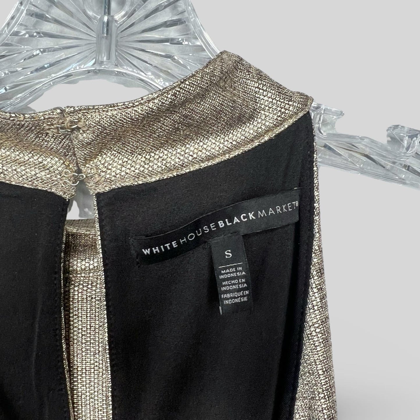 White House Black Market Metallic Gold Top - Second Seams