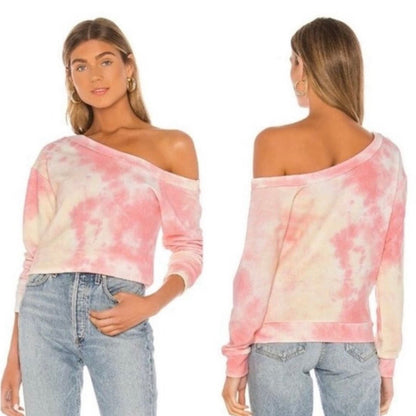 Superdown Tie Dye One Shoulder Sweatshirt - Second Seams