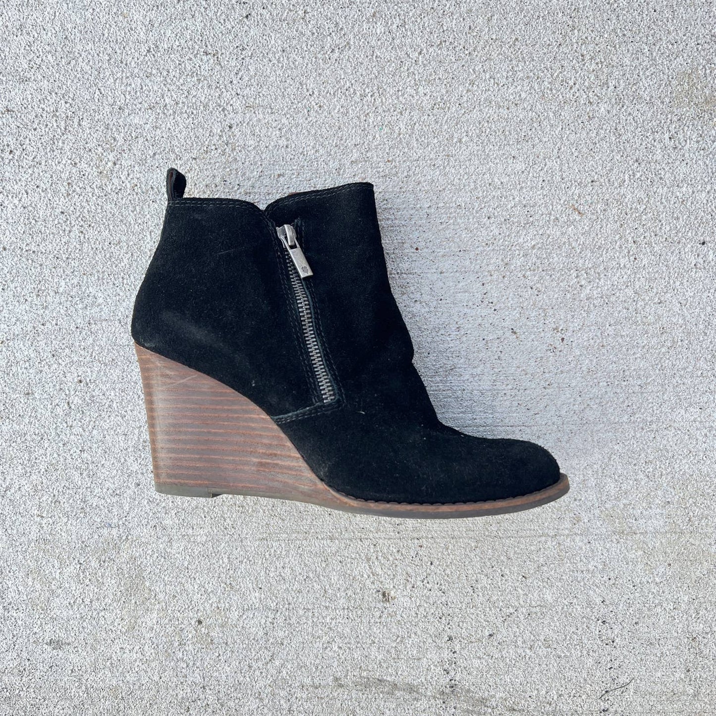 Lucky Brand Yesterr Suede Wedge Booties - Second Seams