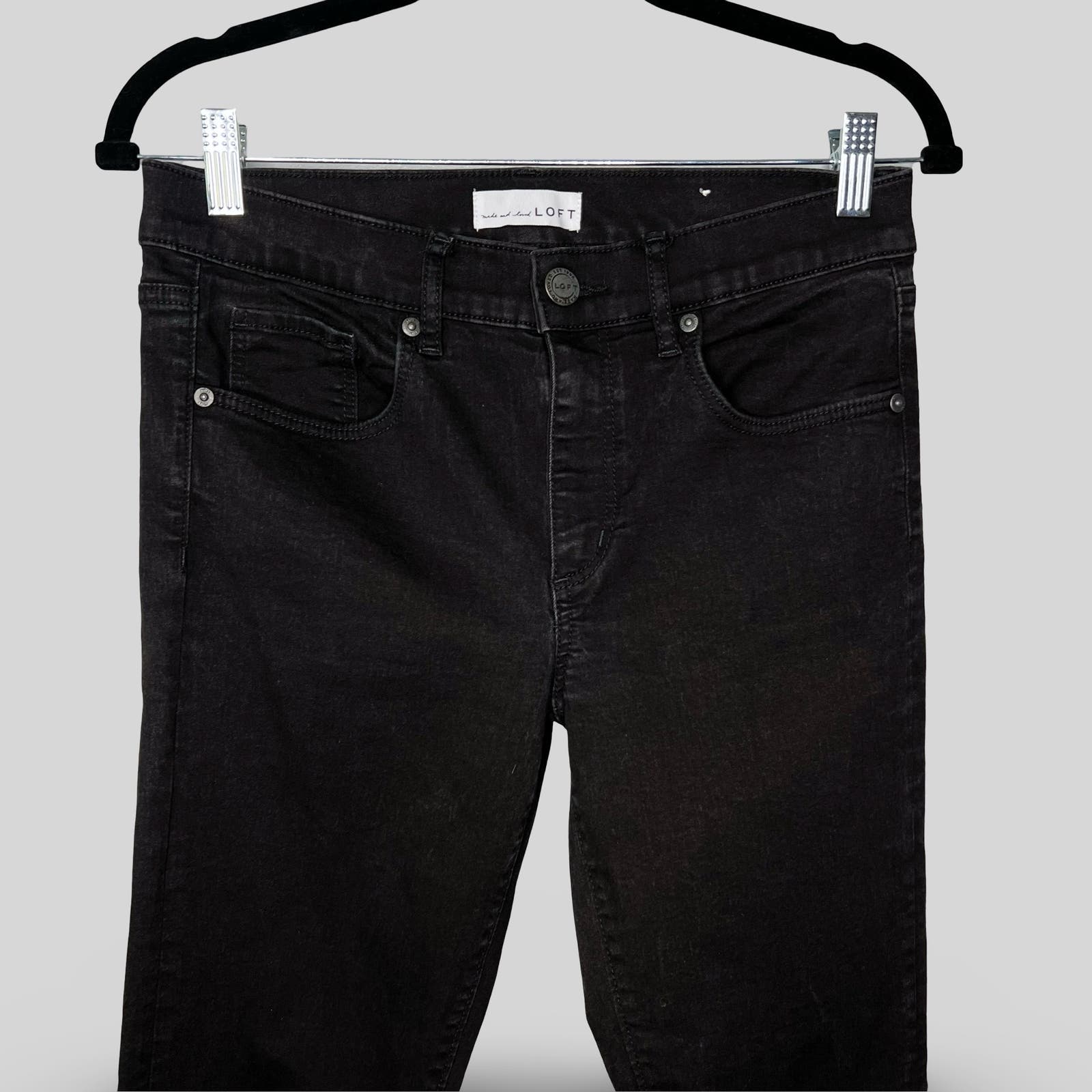 loft black skinny jeans