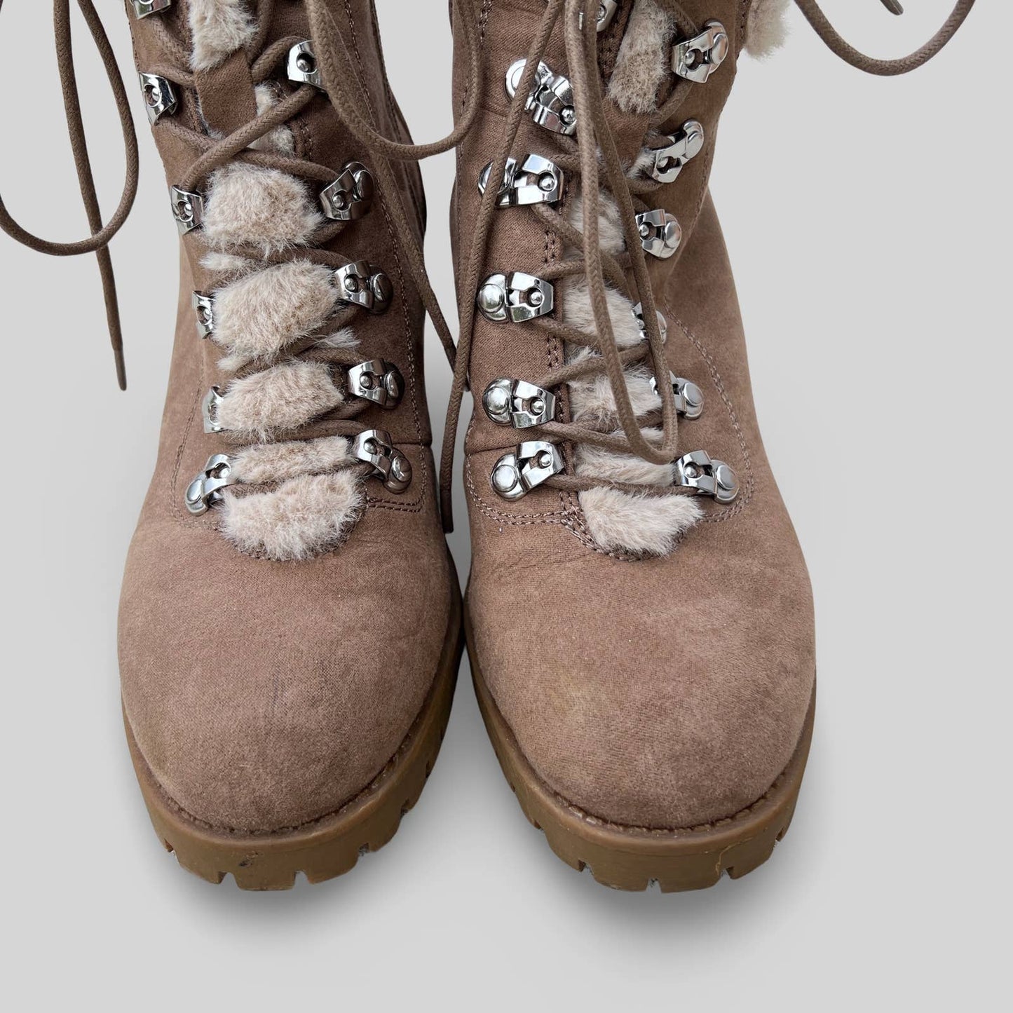 Madden Girl Lace Up Faux Fur Boots - Second Seams