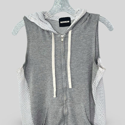 Monrow Sweatshirt Hooded Vest - Size S