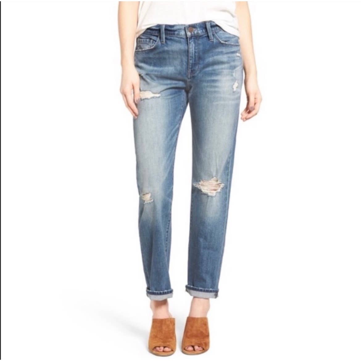 Treasure & Bond Distressed Boyfriend Jeans - Second Seams