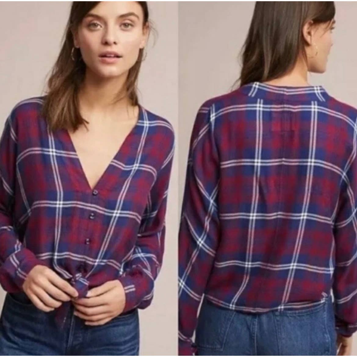 Rails Sloane Plaid Tie Front Top - Second Seams