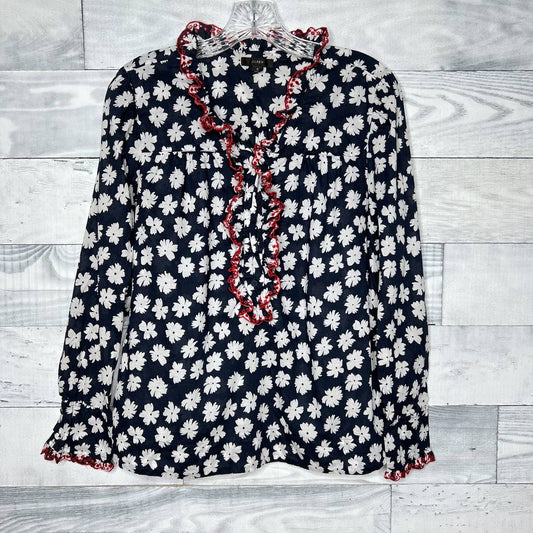 J.Crew Embroidered Ruffle Blouse - Second Seams