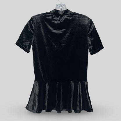 Zara Black Velvet Peplum Top - Second Seams