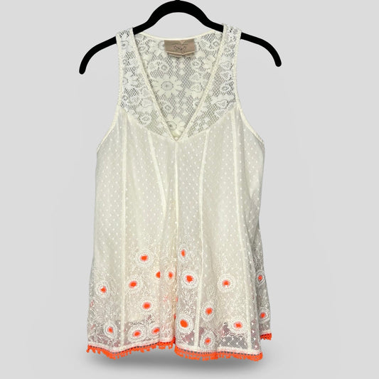 Vanessa Virginia Sleeveless Embroidered Top - Second Seams