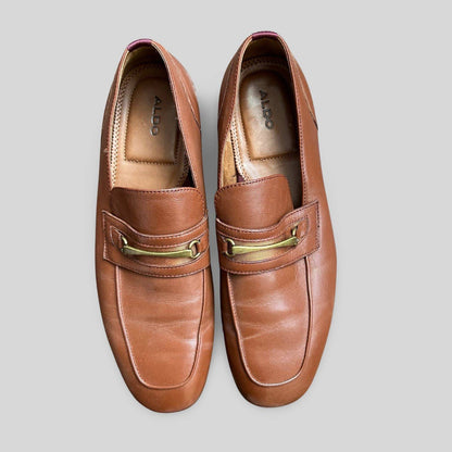 Aldo Murat Brown Leather Horsebit Loafers - Second Seams