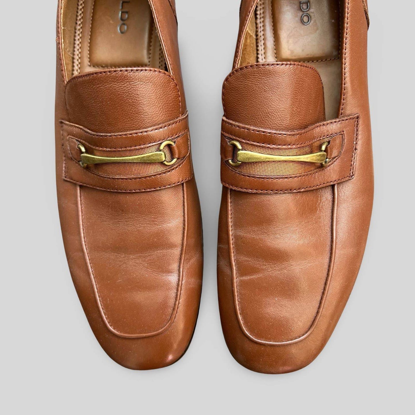 Aldo Murat Brown Leather Horsebit Loafers - Second Seams