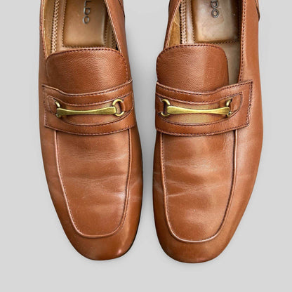 Aldo Murat Brown Leather Horsebit Loafers - Second Seams