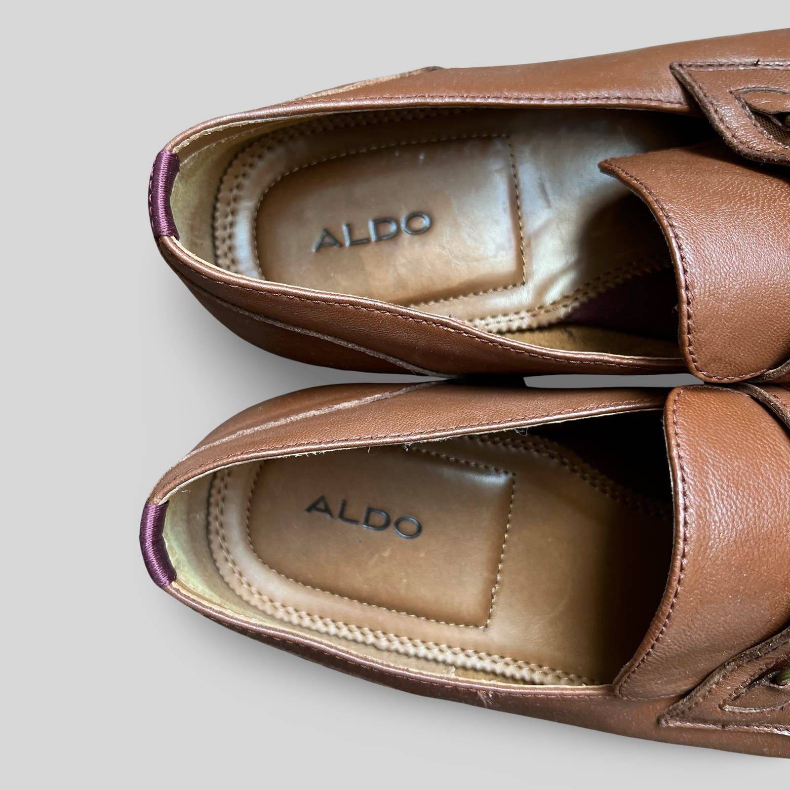 Aldo Murat Brown Leather Horsebit Loafers - Second Seams