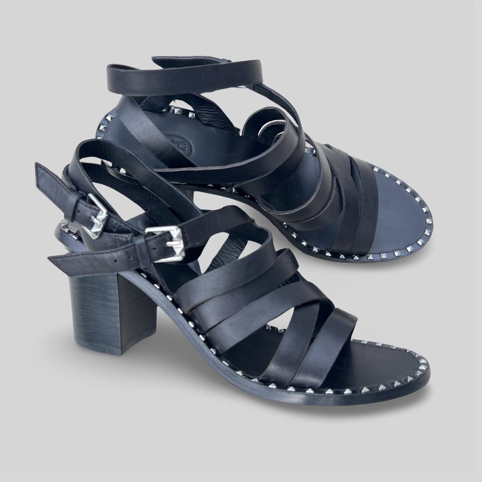 Ash Studded Leather Sandals - Second Seams