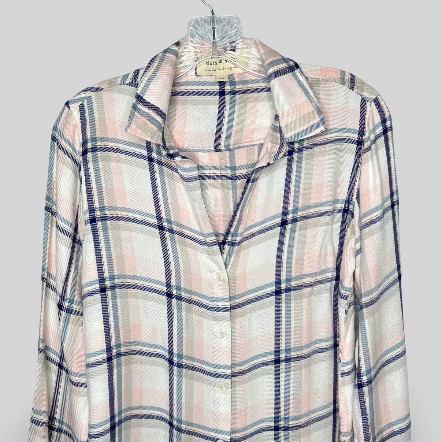 Cloth & Stone Plaid Fringe Button Down Top - Second Seams