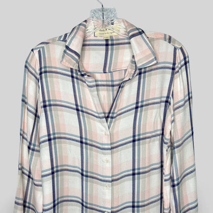 Cloth & Stone Plaid Fringe Button Down Top - Second Seams