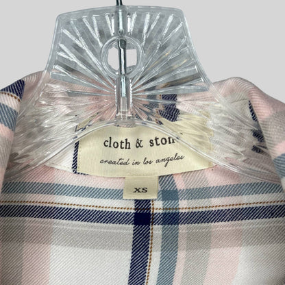 Cloth & Stone Plaid Fringe Button Down Top - Second Seams