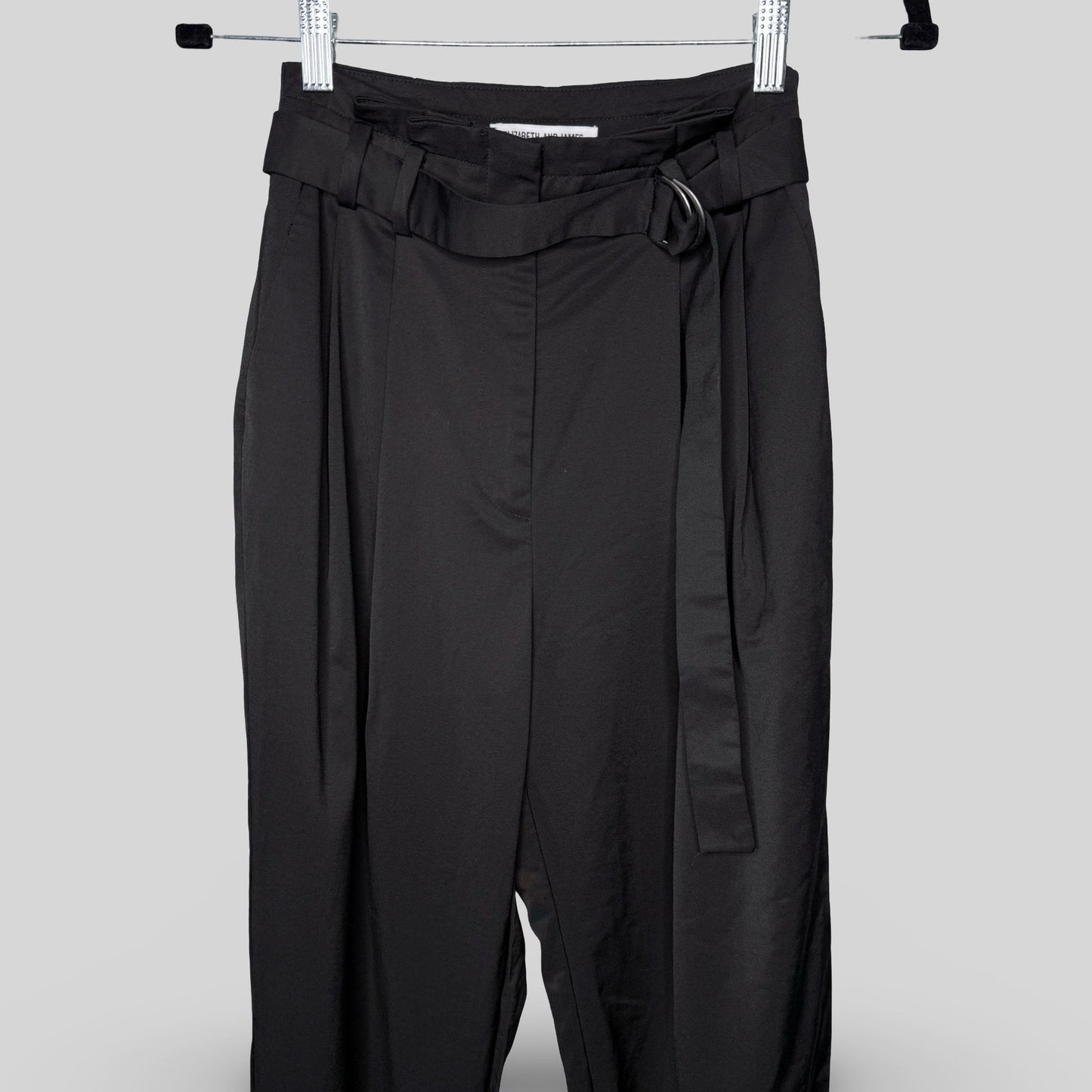Elizabeth & James Belted Paperbag Black Pants - Second Seams
