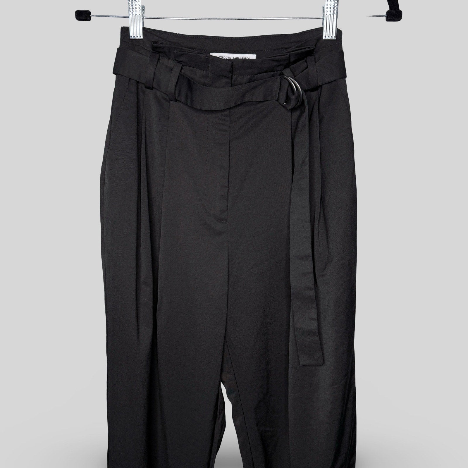 Elizabeth & James Belted Paperbag Black Pants - Second Seams