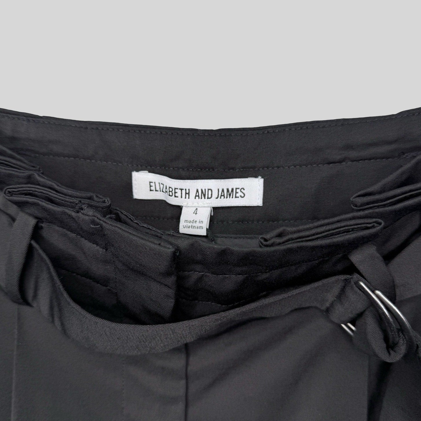 Elizabeth & James Belted Paperbag Black Pants - Second Seams