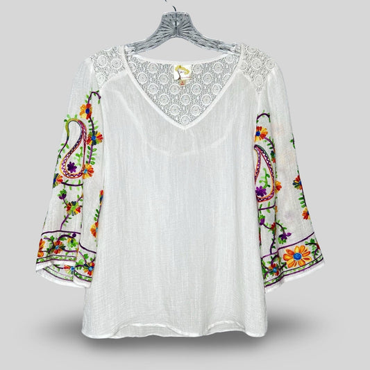 Fig and Flower Embroidered Top - Second Seams
