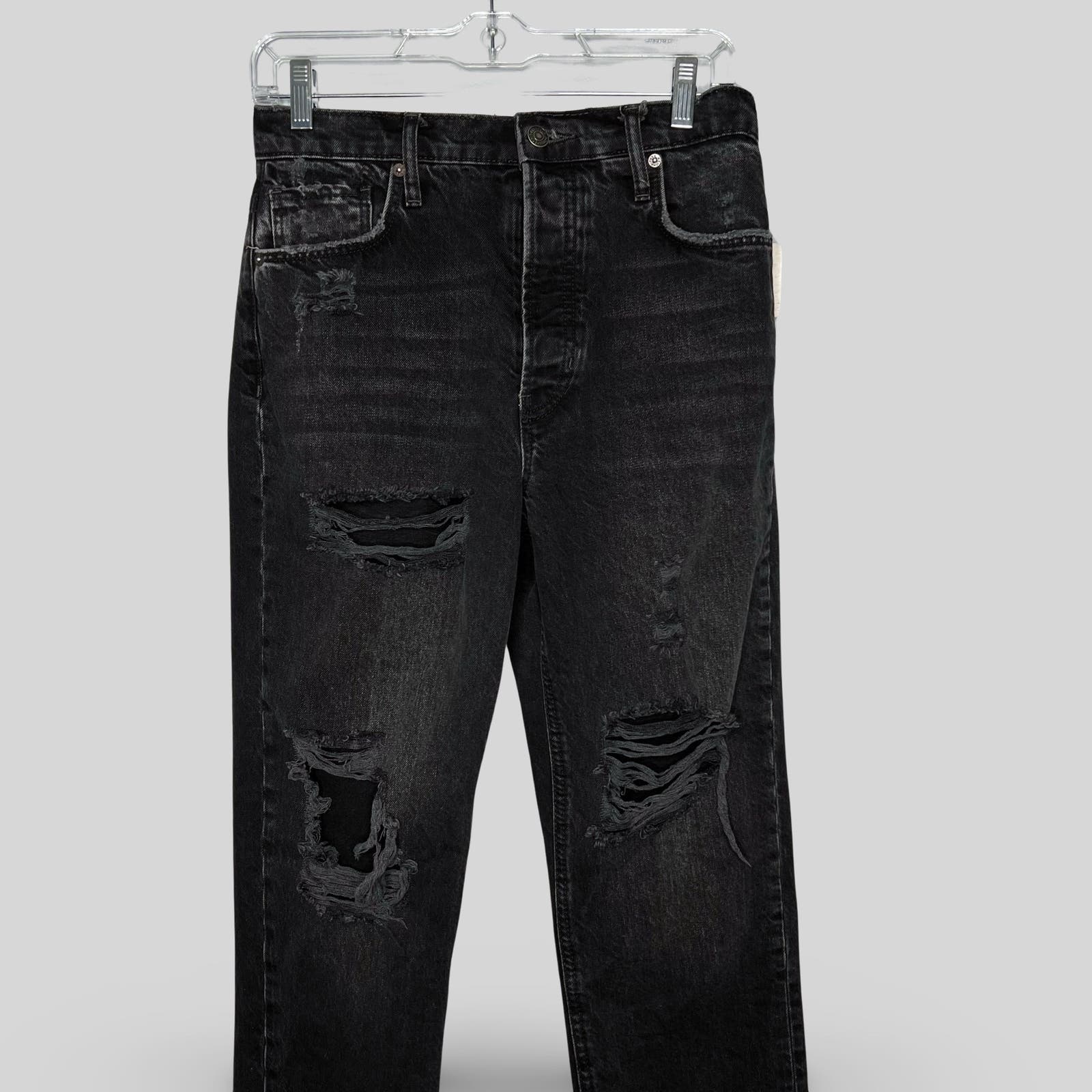 Free People Destructed Tapered Baggy Boyfriend Jeans - Second Seams