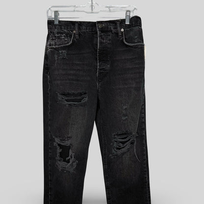 Free People Destructed Tapered Baggy Boyfriend Jeans - Second Seams