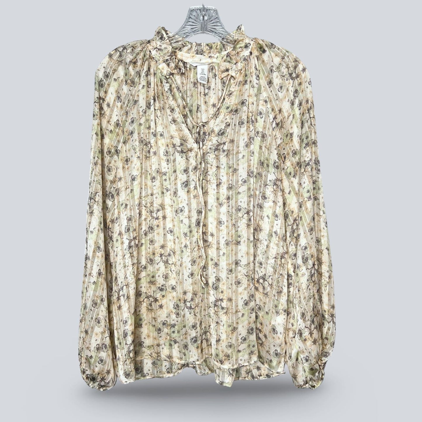 H&M Shadow Stripe Floral Blouse - Second Seams
