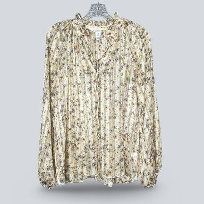 H&M Shadow Stripe Floral Blouse - Second Seams