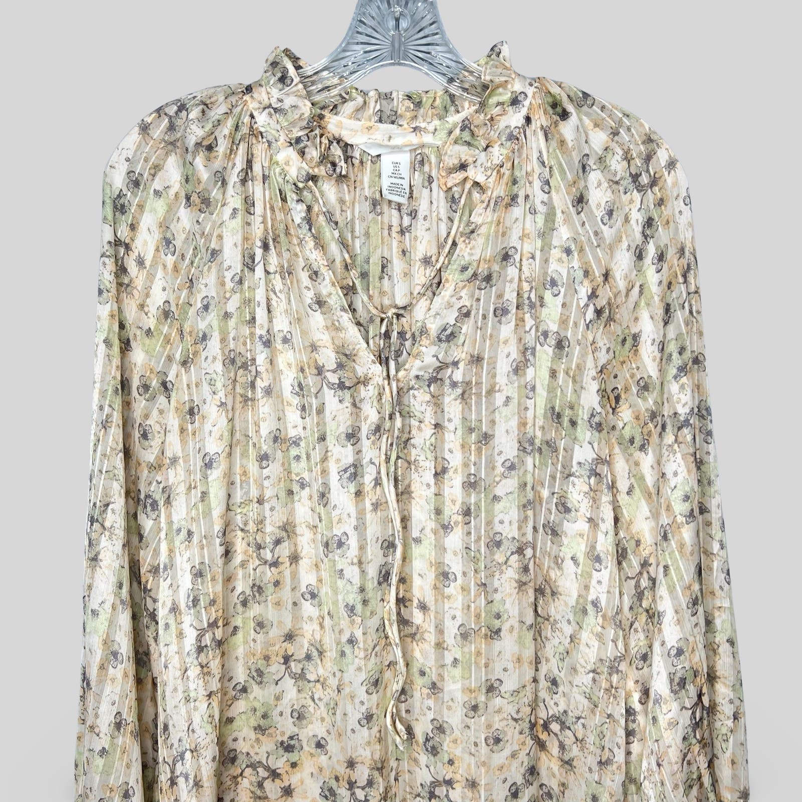 H&M Shadow Stripe Floral Blouse - Second Seams