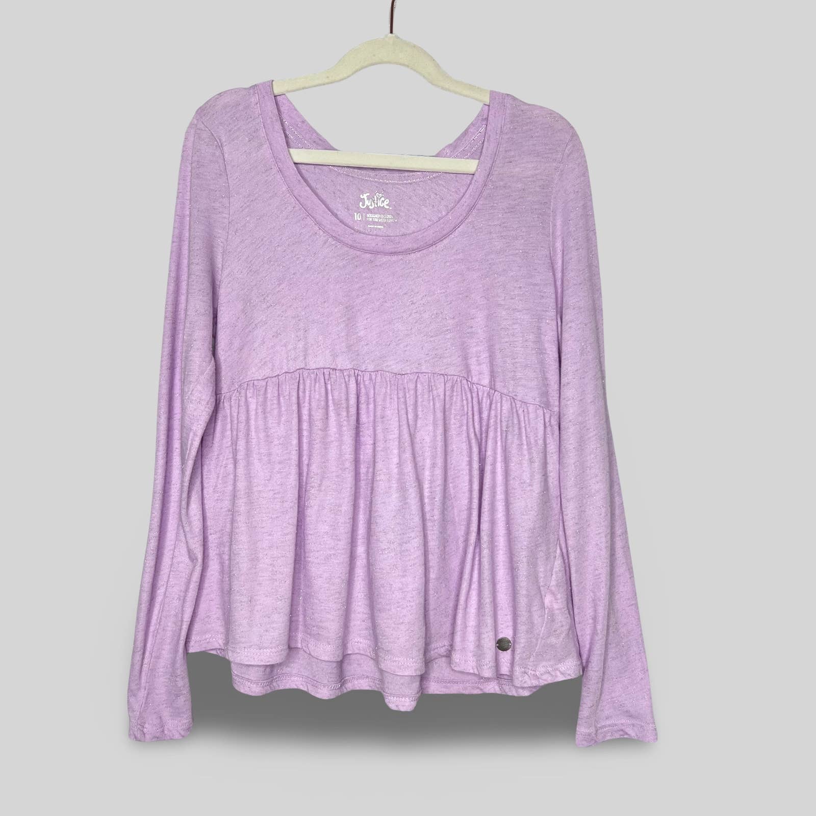 Justice Long Sleeve Glitter Top - Second Seams