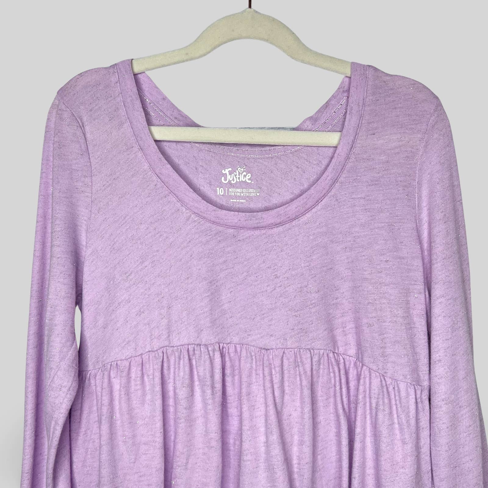 Justice Long Sleeve Glitter Top - Second Seams