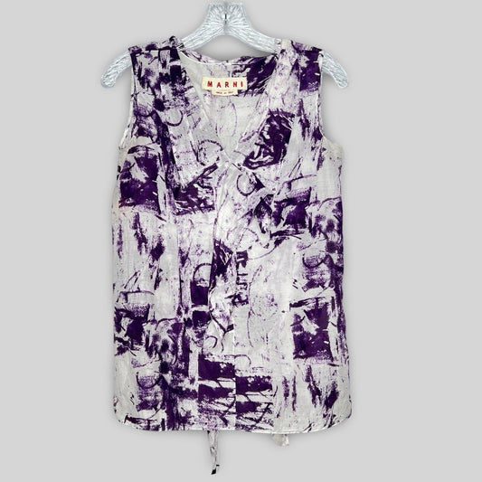 Marni Abstract Print Sleeveless Top - Second Seams