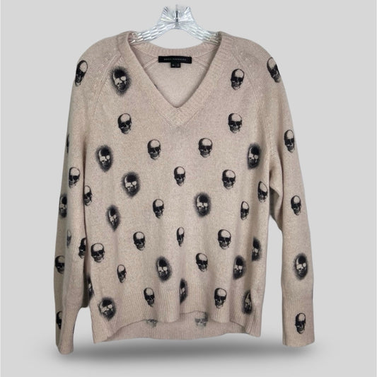 Skull Cashmere V-Neck Sweater - Second Seams