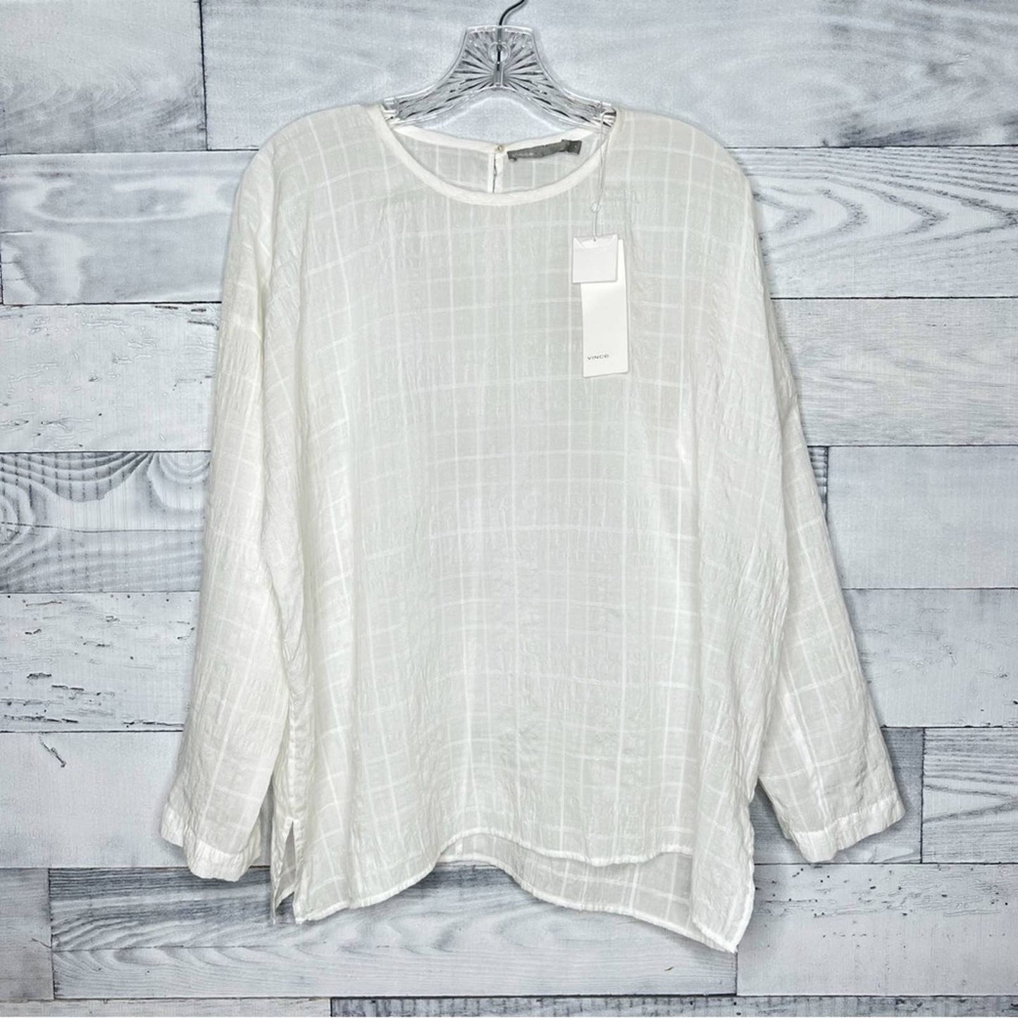 Vince Windowpane Tunic Top - Second Seams