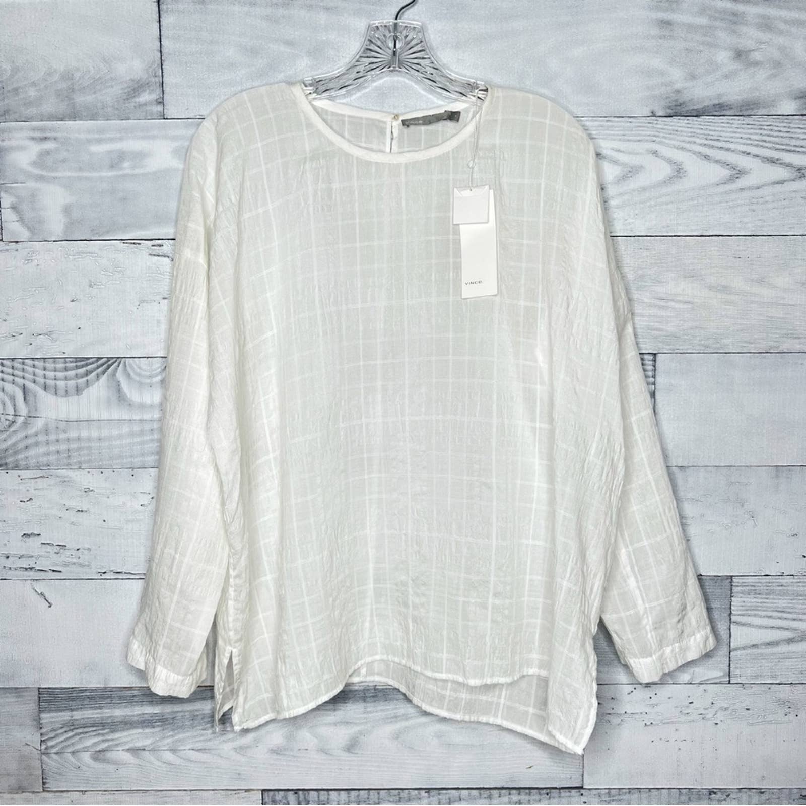Vince Windowpane Tunic Top - Second Seams