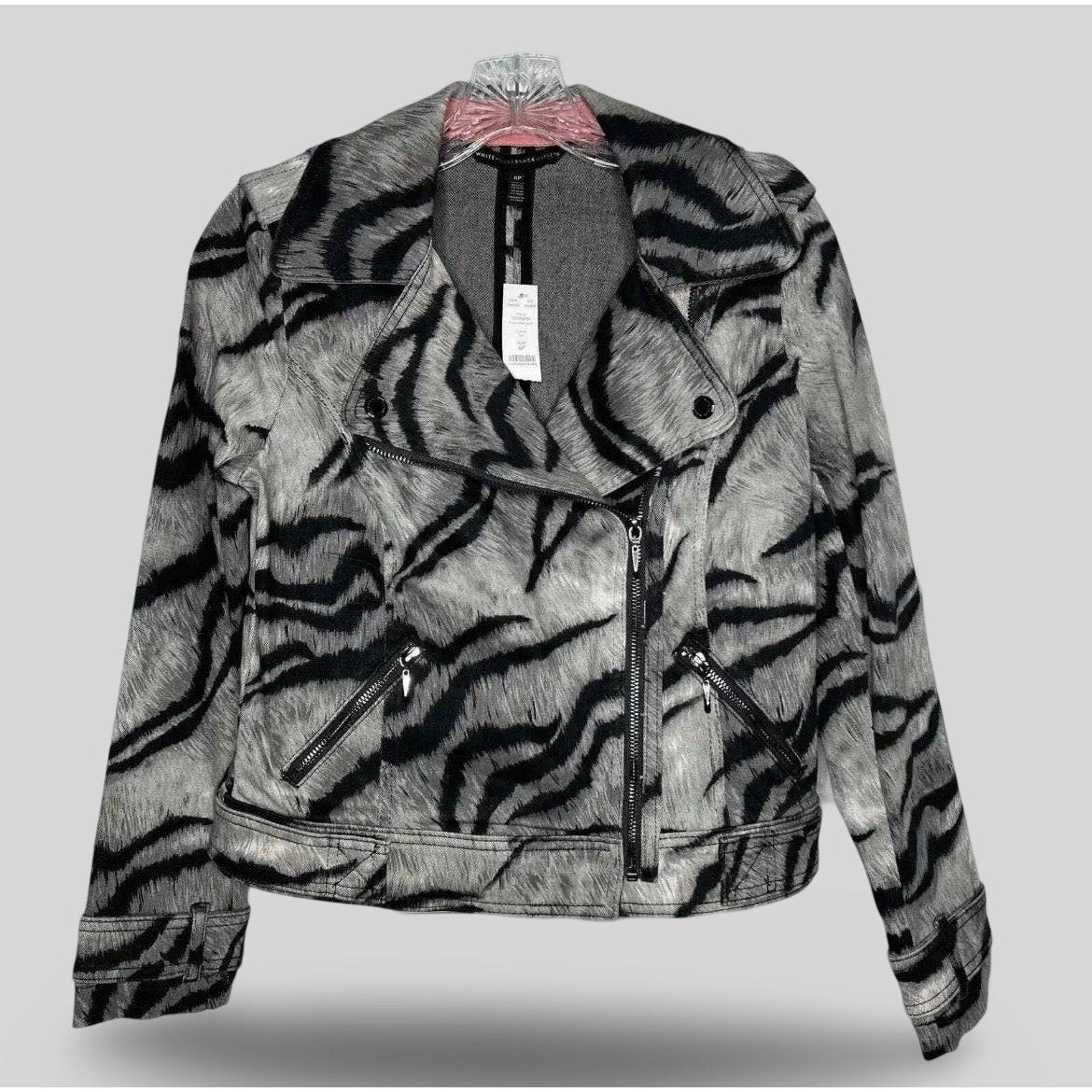 White House Black Market Animal Print Moto Jacket - Second Seams