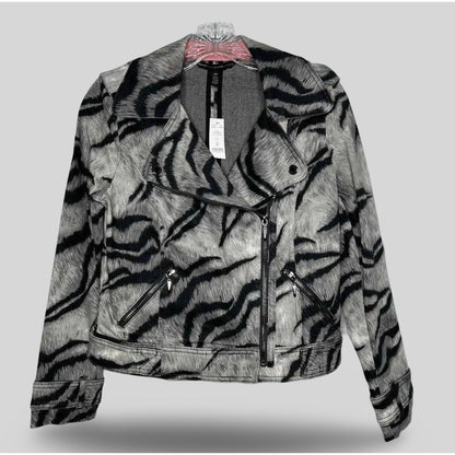 White House Black Market Animal Print Moto Jacket - Second Seams