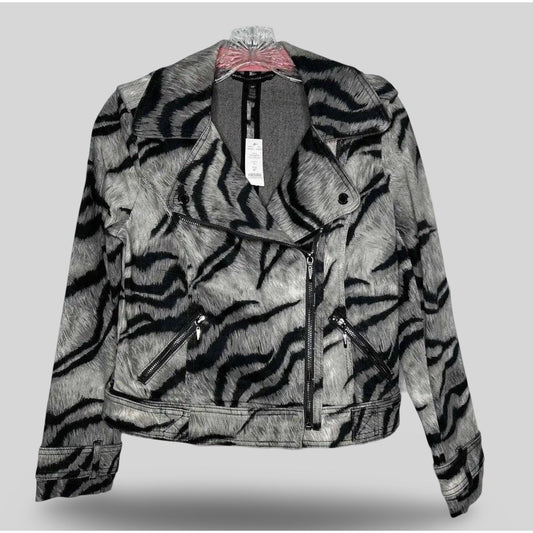 White House Black Market Animal Print Moto Jacket - Second Seams