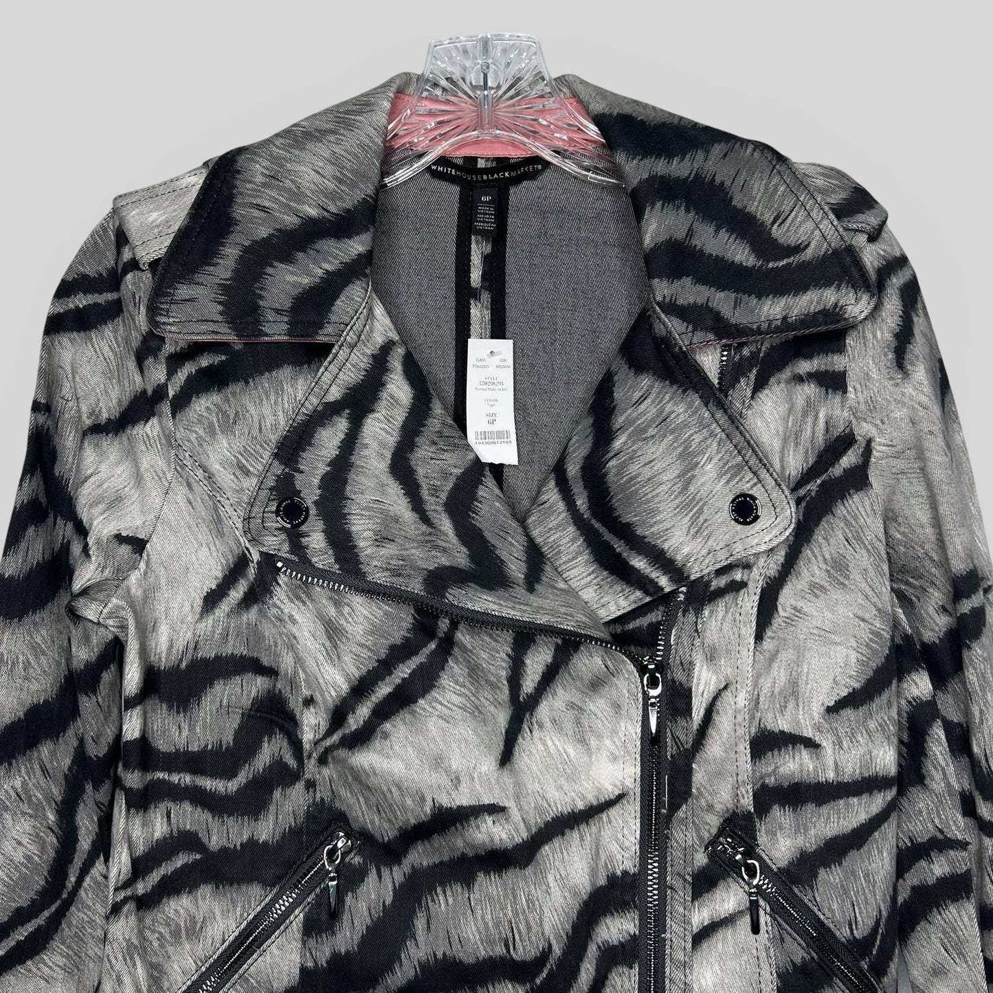 White House Black Market Animal Print Moto Jacket - Second Seams