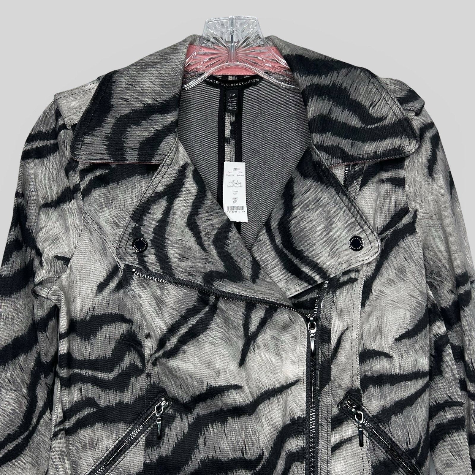 White House Black Market Animal Print Moto Jacket - Second Seams