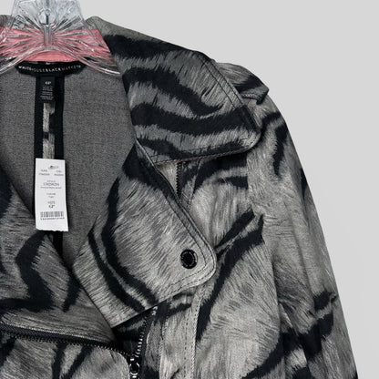 White House Black Market Animal Print Moto Jacket - Second Seams