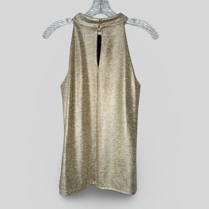 White House Black Market Metallic Gold Top - Second Seams
