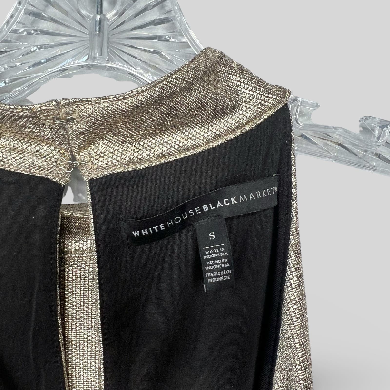 White House Black Market Metallic Gold Top - Second Seams