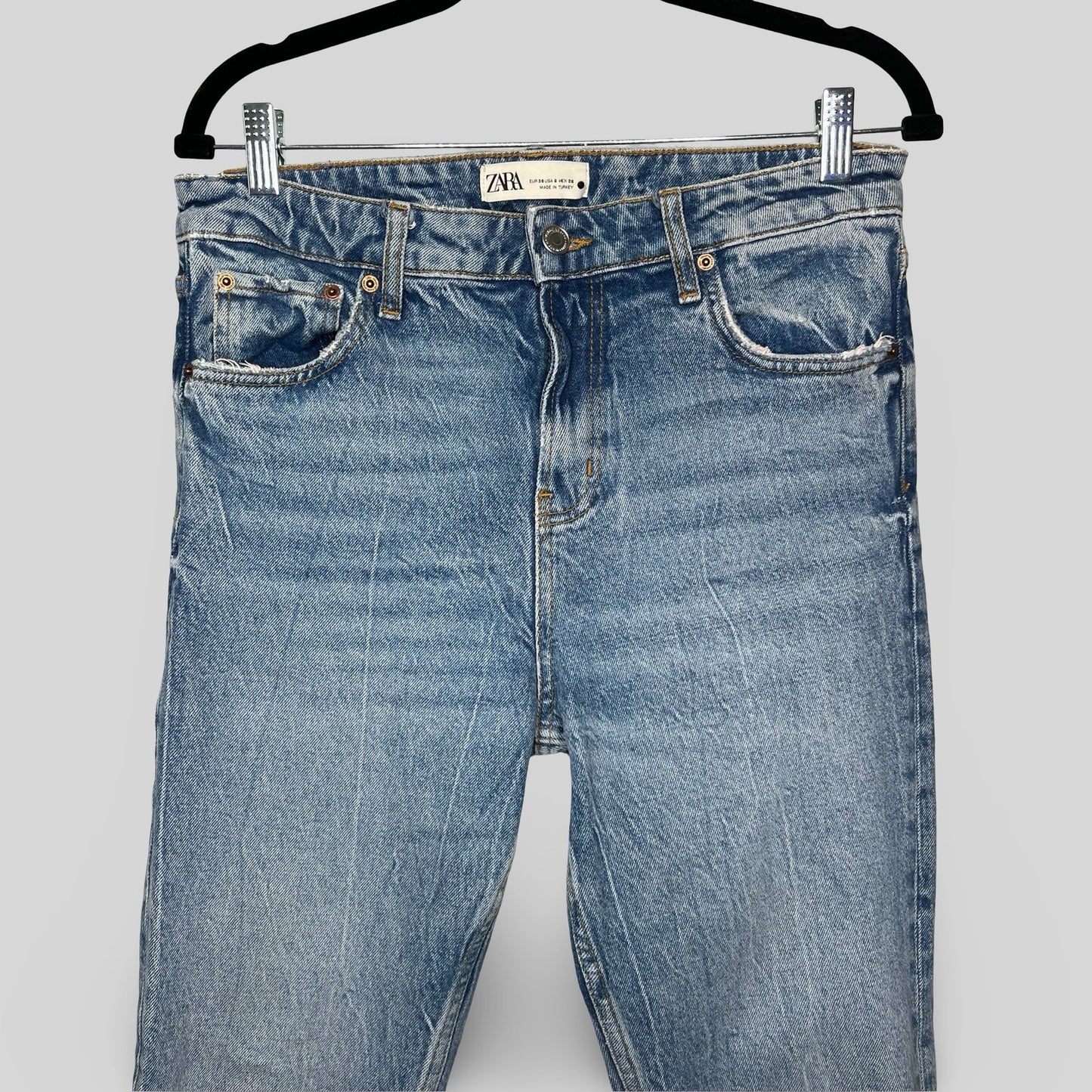 Zara The High Waisted Straight Leg Jeans - Second Seams