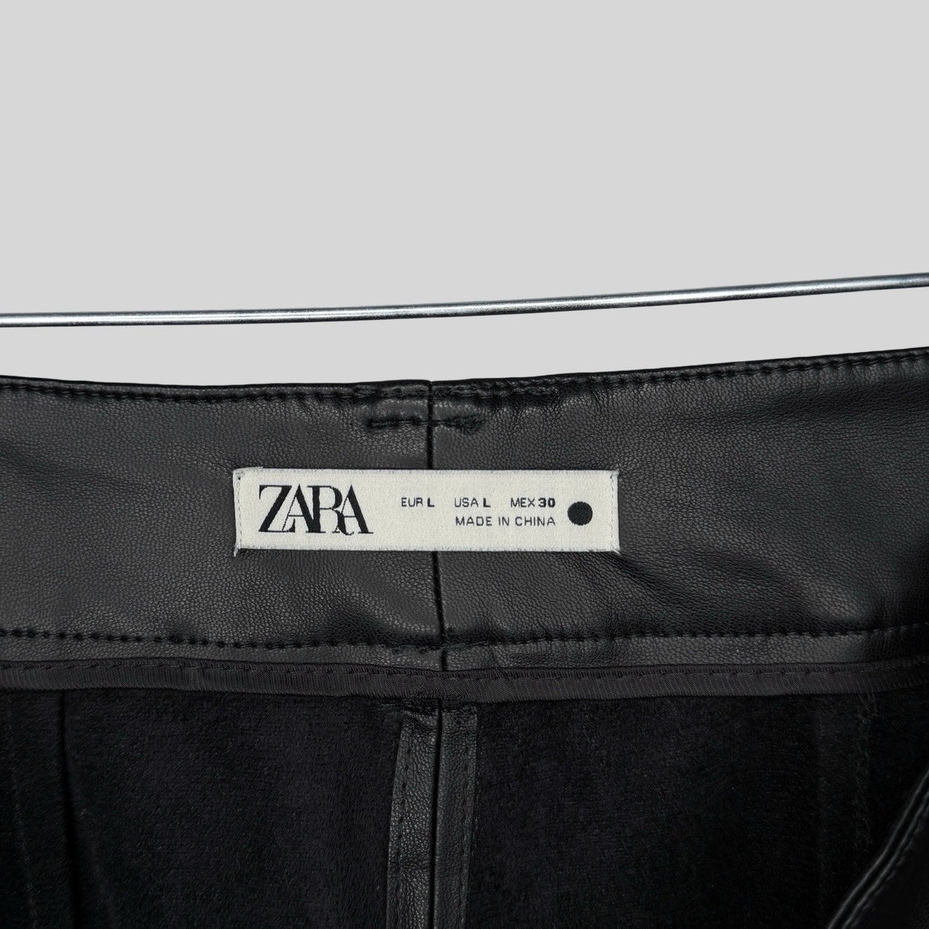 Zara Vegan Leather Wide Leg Pants - Second Seams