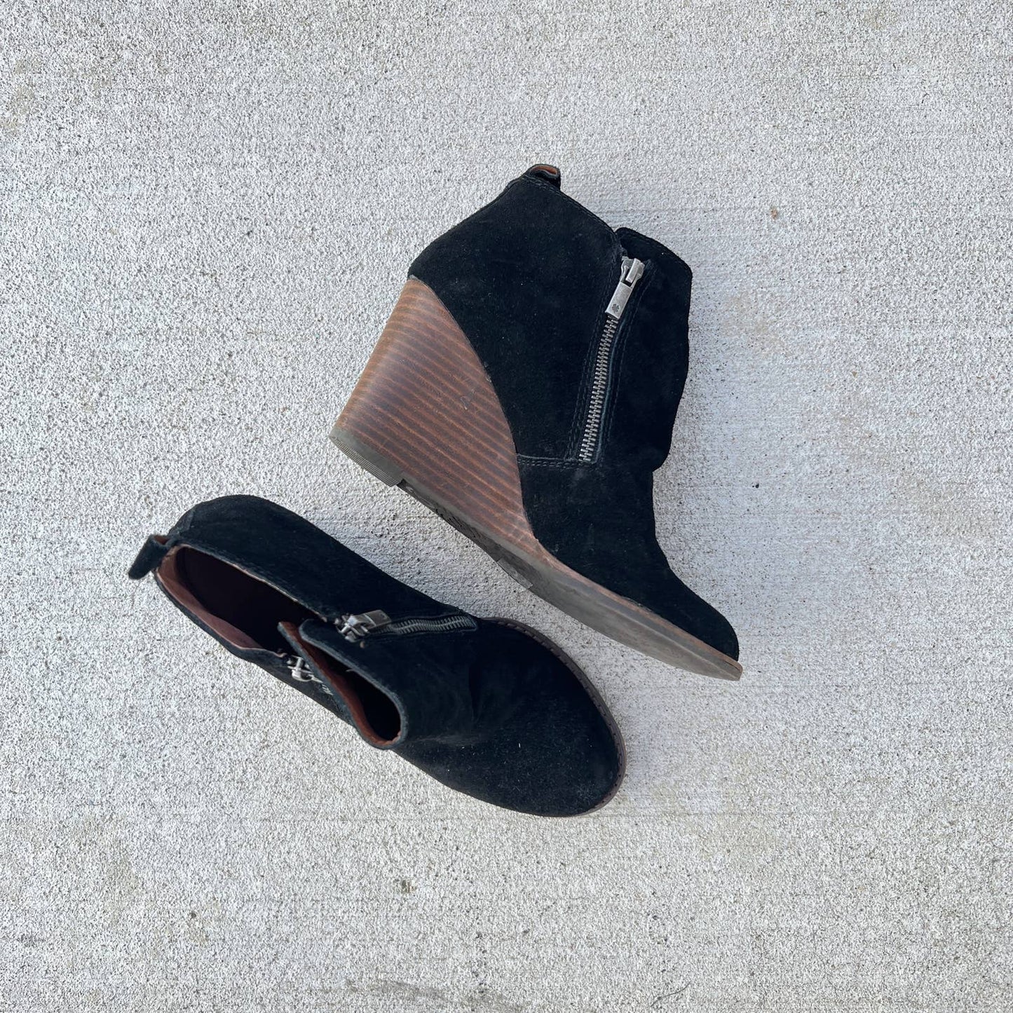 Lucky Brand Yesterr Suede Wedge Booties - Second Seams