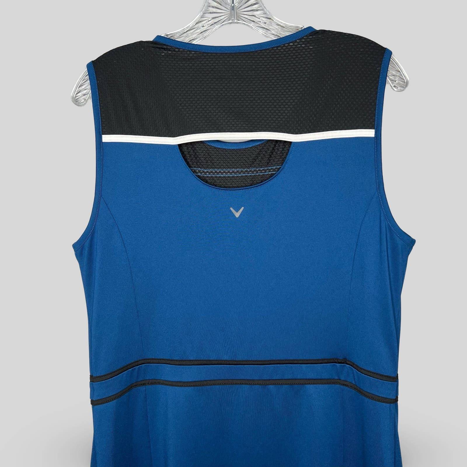 Callaway Golf Dress Athletic Sleeveless Workout Golfing Blue Black Size L - Second Seams