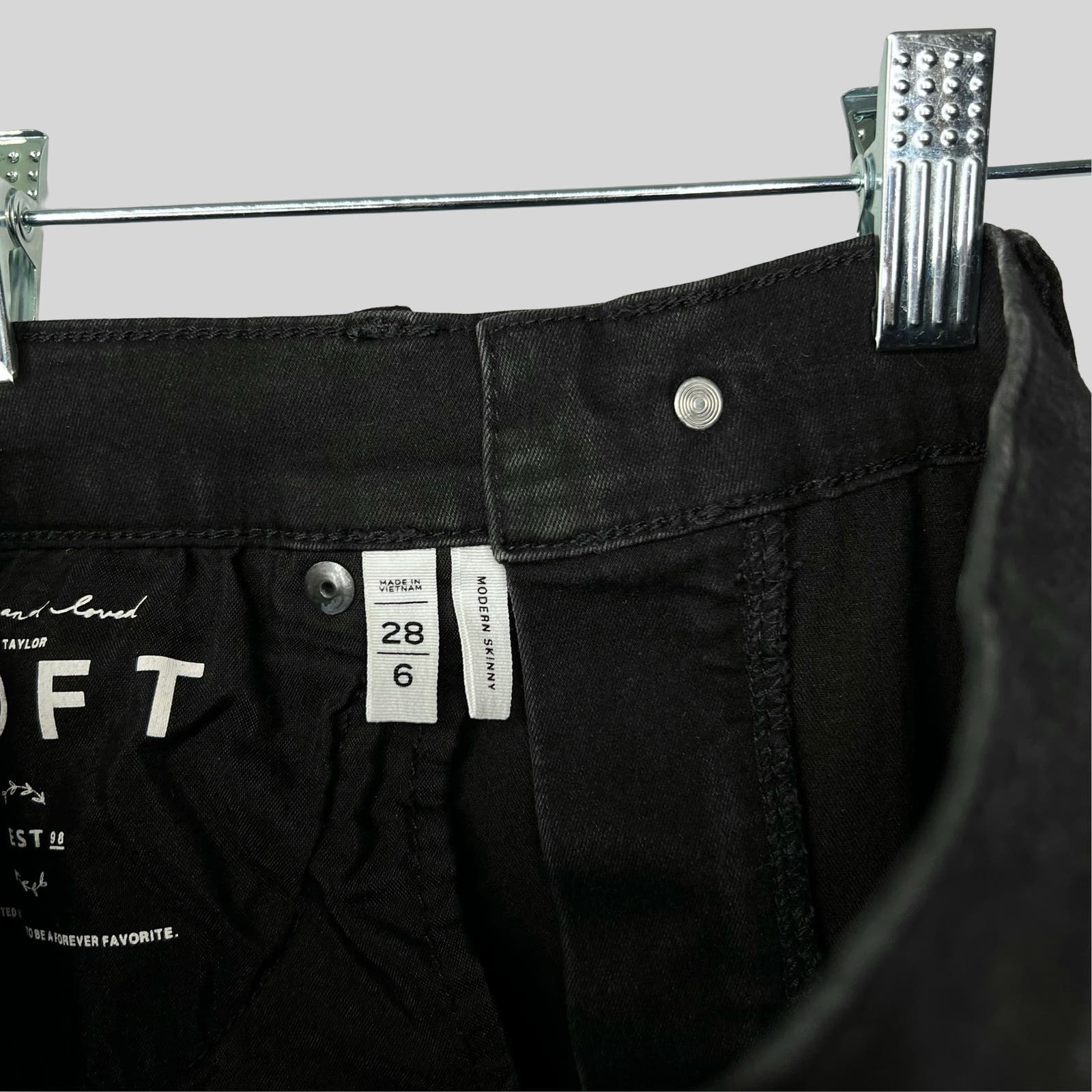 loft black skinny jeans