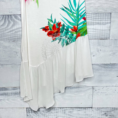 Desigual Tropical Top with Asymmetrical Hem - Second Seams