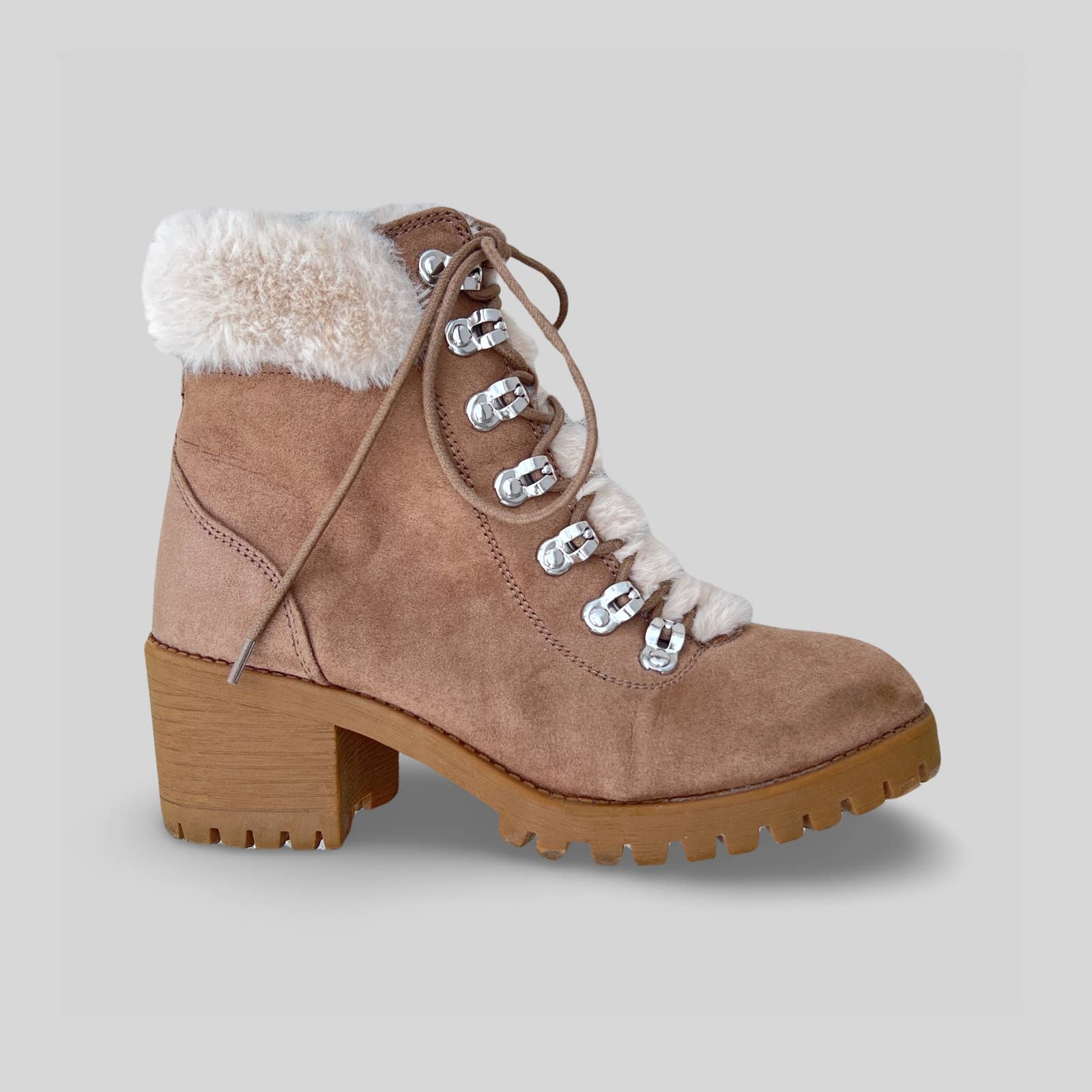 Madden Girl Lace Up Faux Fur Boots - Second Seams